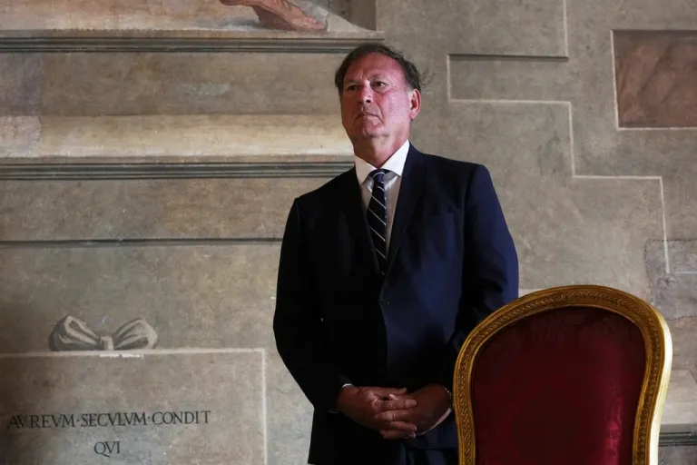 Supreme Court Justice Samuel Alito attends a meeting, in Rome, Saturday, Sept. 20, 2025