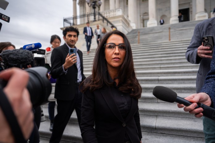 Lauren Boebert leaves the U.S. Capitol .