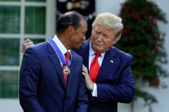 Police video shows Tiger Woods saying he called Trump after flipping car