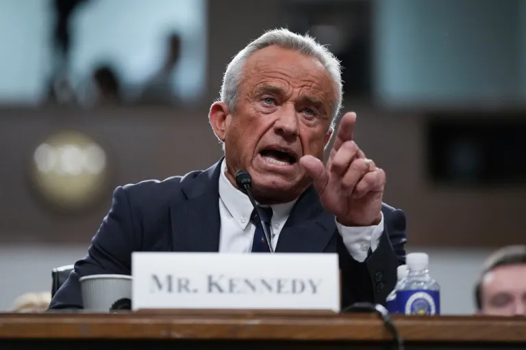 FILE - Robert F. Kennedy Jr., President Donald Trump's choice to be Secretary of Health and Human Services, appears before the Senate Finance Committee for his confirmation hearing, at the Capitol in Washington, Jan. 29, 2025. (AP Photo/Ben Curtis, file)