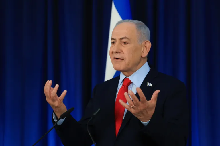 Israeli Prime Minister Benjamin Netanyahu speaks during a press conference in Jerusalem, Thursday, March 19, 2026. (Ronen Zvulun, Pool Photo via AP)