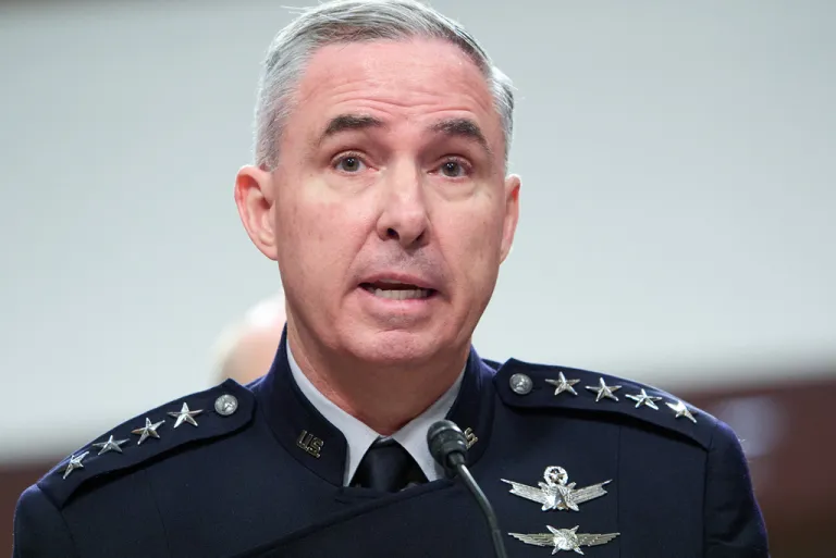Space Force General Stephen Whiting, Commander of United States Space Command (USSPACECOM), speaks during a Senate Committee on Armed Services hearing, Thursday, March 26, 2026, on Capitol Hill in Washington. (AP Photo/Jacquelyn Martin)