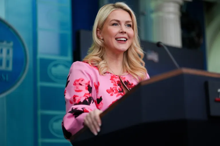 White House press secretary Karoline Leavitt speaks with reporters in the James Brady Press Briefing Room at the White House, Monday, March 30, 2026, in Washington.
