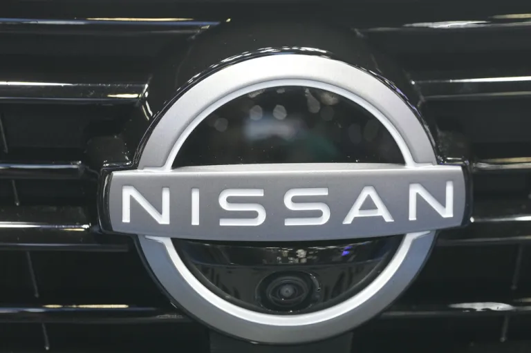 A Nissan logo on a car by the Japanese automaker displayed at the 47th Bangkok Motor Show in Nonthaburi, Thailand, Wednesday, April 1, 2026.