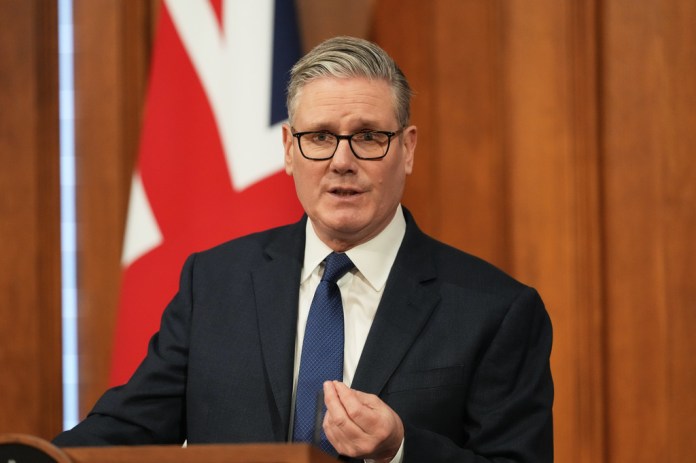 Britain's Prime Minister Keir Starmer speaks during a press conference at Downing Street in London, Wednesday, April 1, 2026.