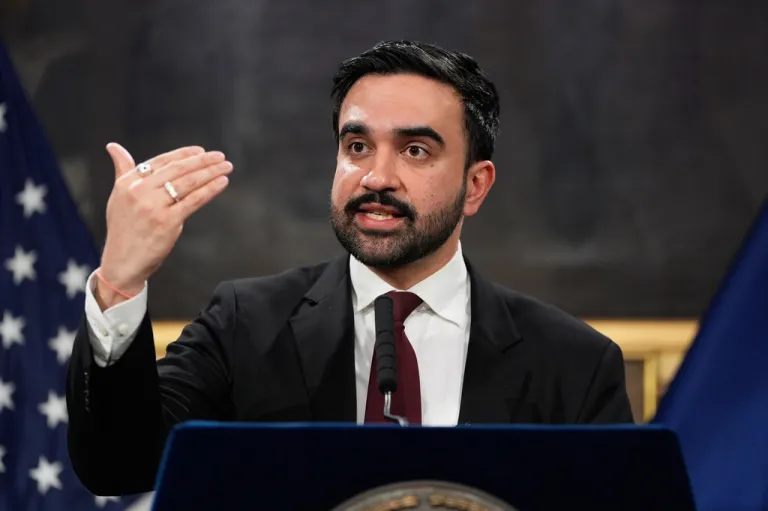 New York City Mayor Zohran Mamdani speaks to reporters