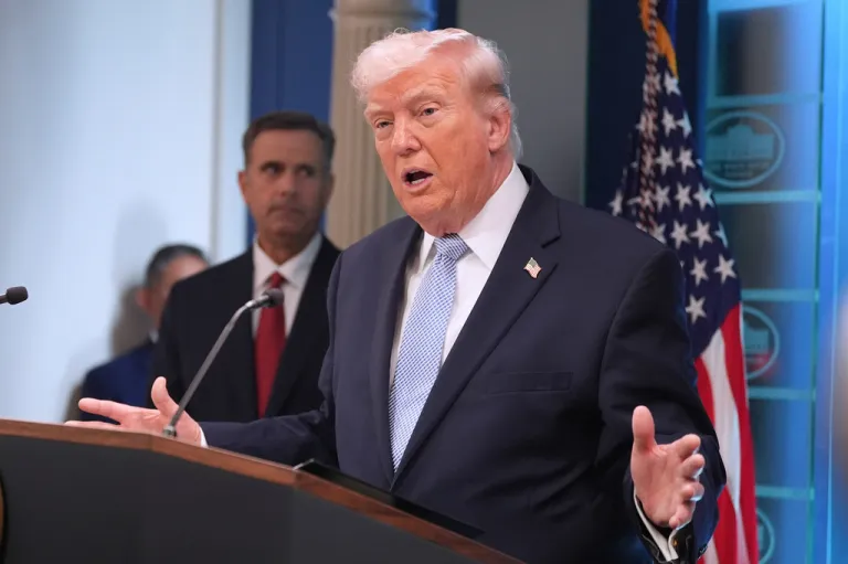 President Donald Trump speaks with reporters in the James Brady Press Briefing Room at the White House, Monday, April 6, 2026, in Washington.