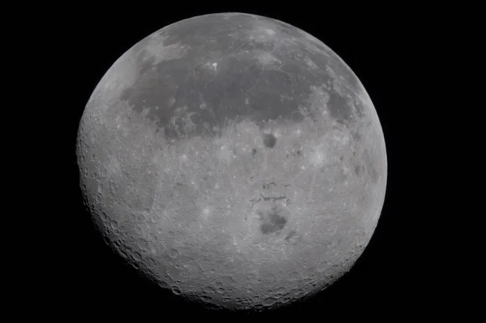 This image provided by NASA Monday, April 6, 2026, shows the Moon.