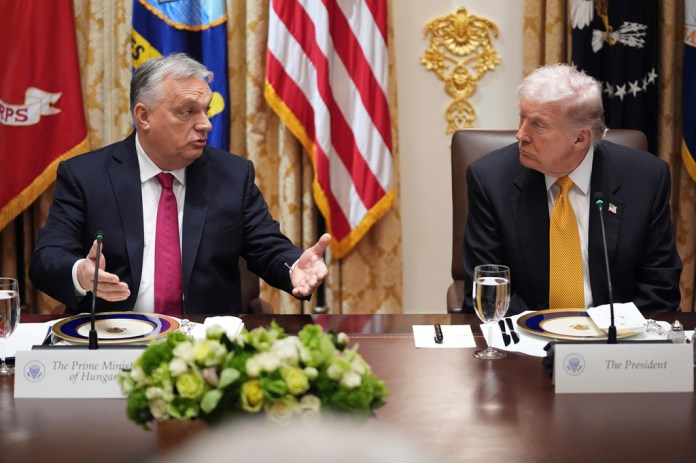 Trump speaks with Orban in White House
