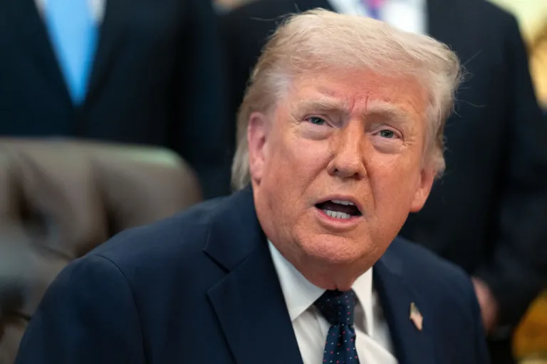 President Donald Trump talking