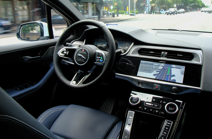 Inside of a Waymo autonomous taxi car in Austin, Texas. (Mandel Ngan/AFP via Getty Images)