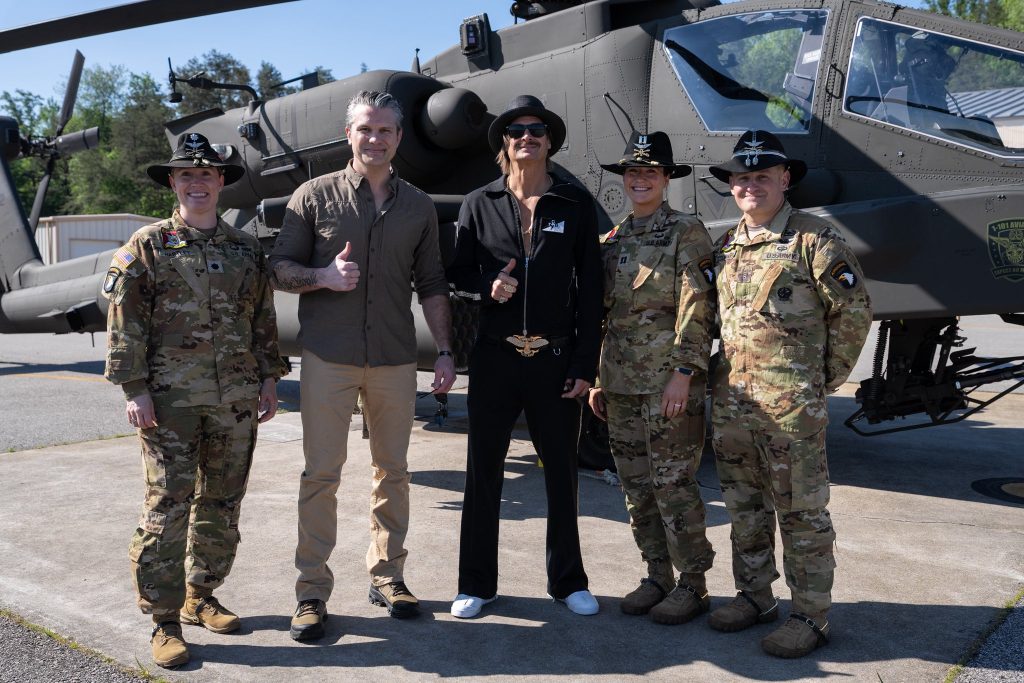 Hegseth takes Kid Rock for Apache ride after home fly-by drama