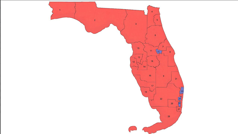 The proposed map of Florida's redistricting