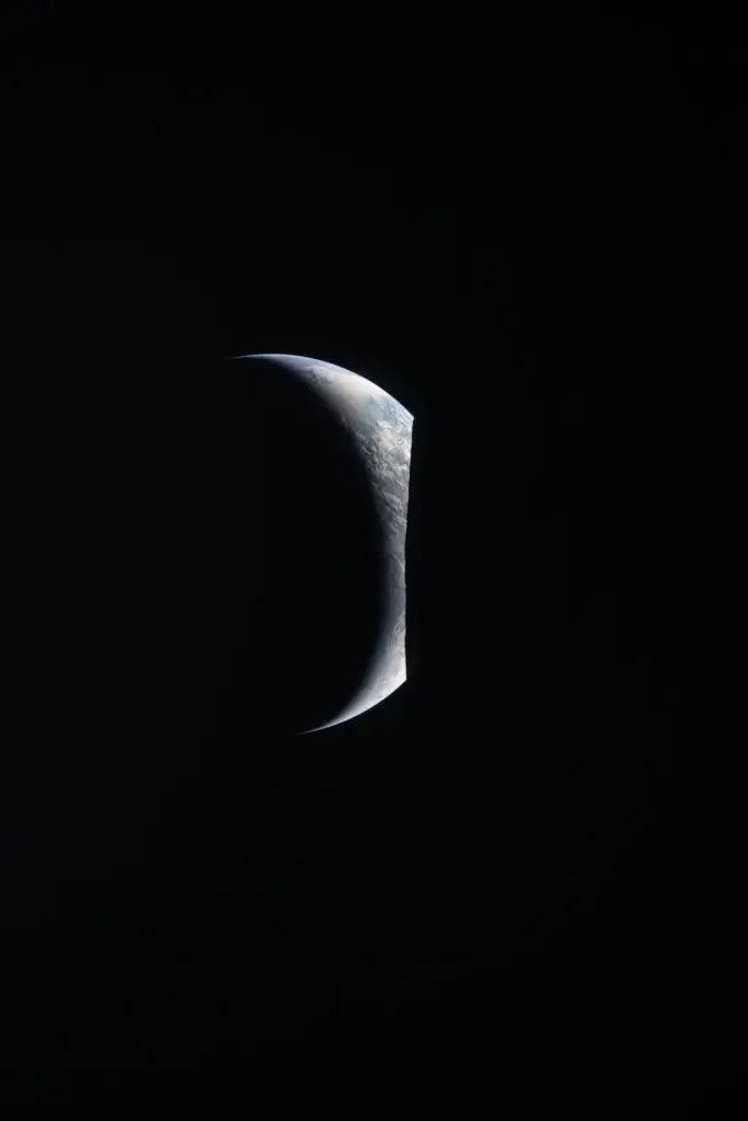 Earthrise captured through the Orion spacecraft window. Credit: NASA