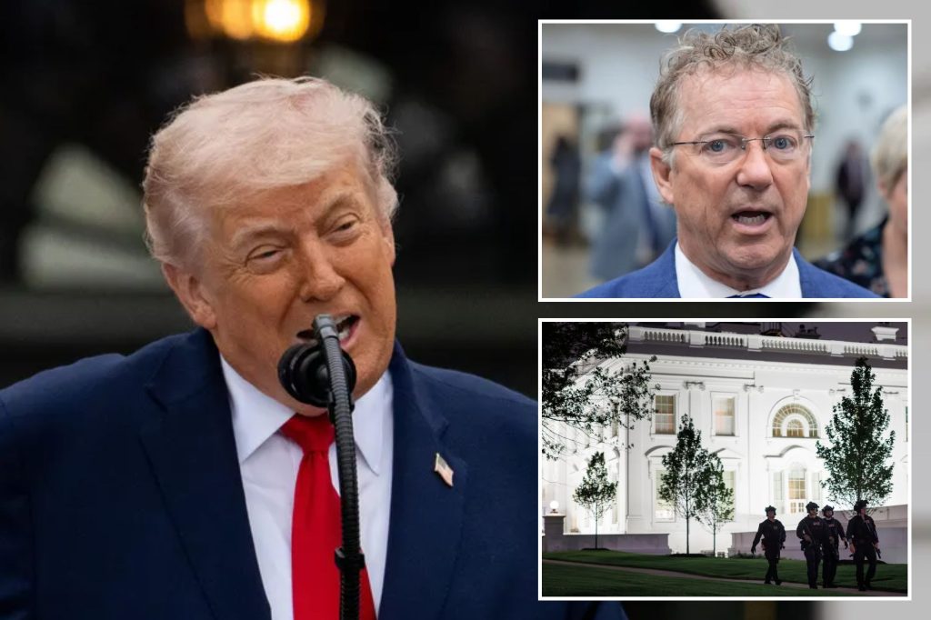 Trump spurns allies and sides with Rand Paul on White House ballroom bill