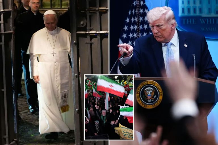 Pope Leo, Donal Trump, pro-Iranian protesters 