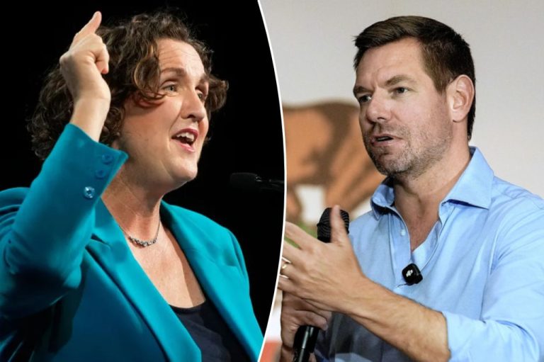 Katie Porter and Eric Swalwell (AP)