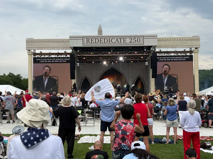 Christian artists performing at Rededicate 250 on the National Mall.