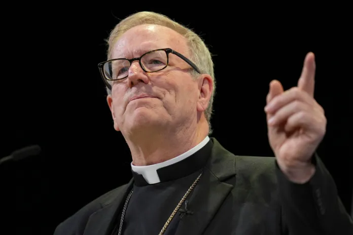 Bishop Barron speaks to a conference audience