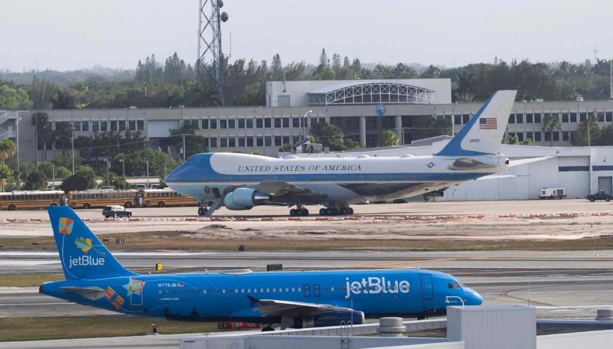 United rejects claim it will allow passengers to change itinerary to avoid newly renamed Trump airport