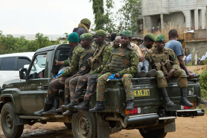 Soldiers in the DRC on patrol