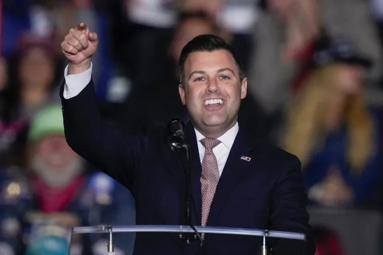 Rep. Ryan Mackenzie speaks before Republican presidential nominee former President Donald Trump speaks at a campaign rally in Allentown, Pa., Oct. 29, 2024.
