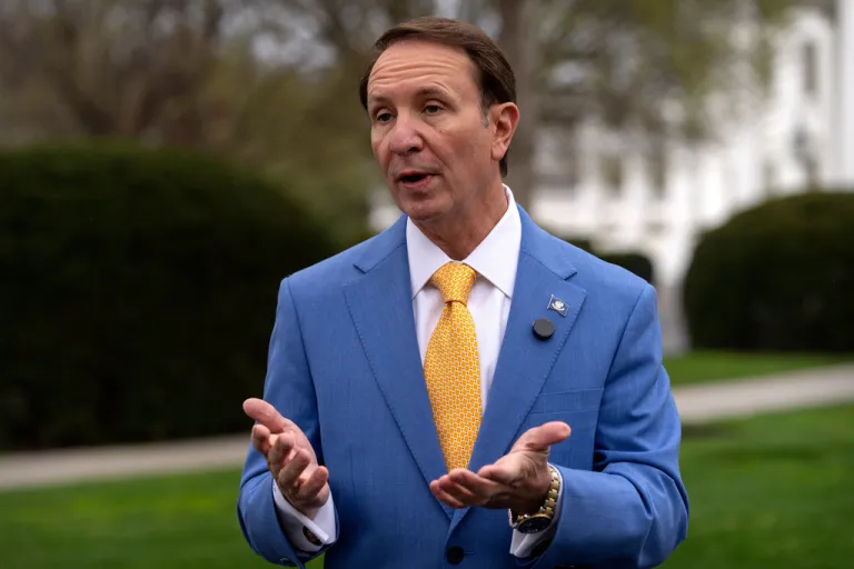 Louisiana Gov. Jeff Landry records a social media video