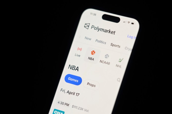 Polymarket phone screen