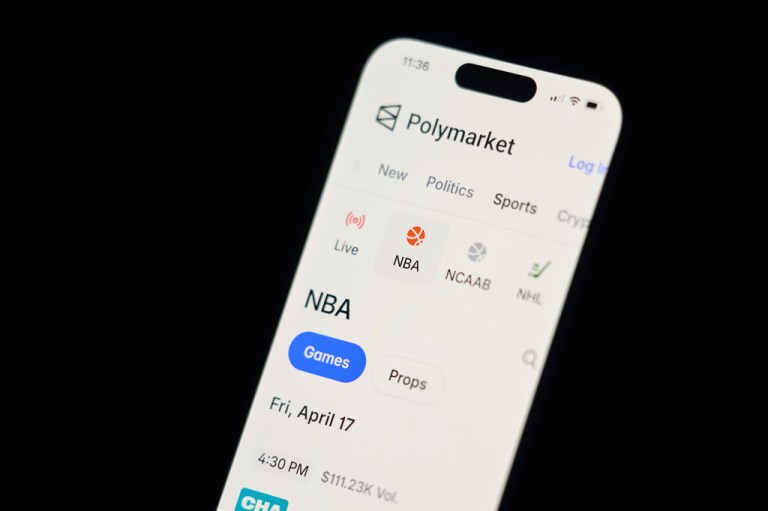 Polymarket phone screen