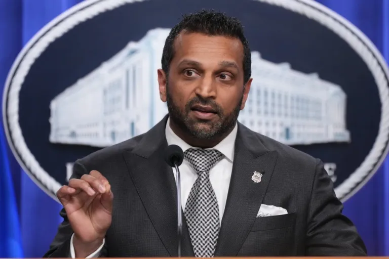 FBI Director Kash Patel speaks during a news conference