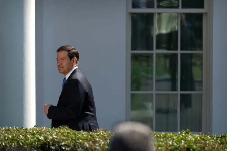 Secretary of State Marco Rubio arrives at the White House.