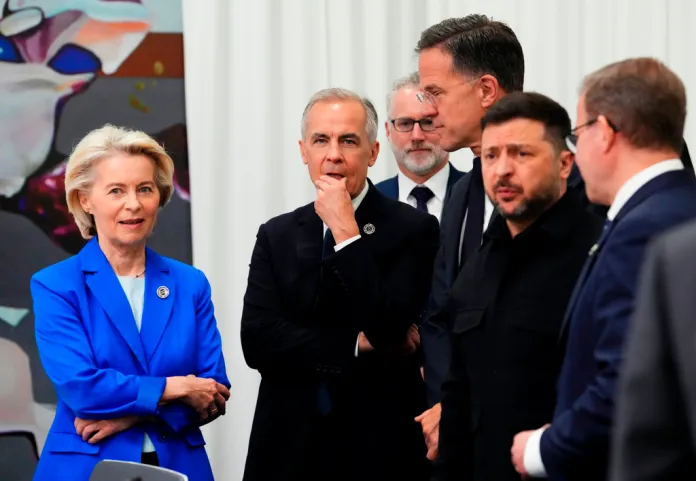 European leaders stand idle together at summit