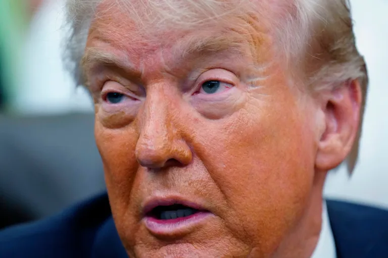 President Donald Trump voiced some displeasure with Senate Majority Leader John Thune (R-SD) Tuesday at the White House over his failures to act on the president's calls to amend Senate legislative rules. (AP Photo/Jacquelyn Martin)