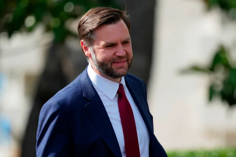 Vice President JD Vance arrives before President Donald Trump speaks at an event hosting the 2026 College Football Playoff national champions.