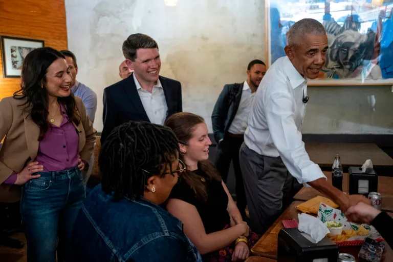 Barack Obama with James Talarico in Texas