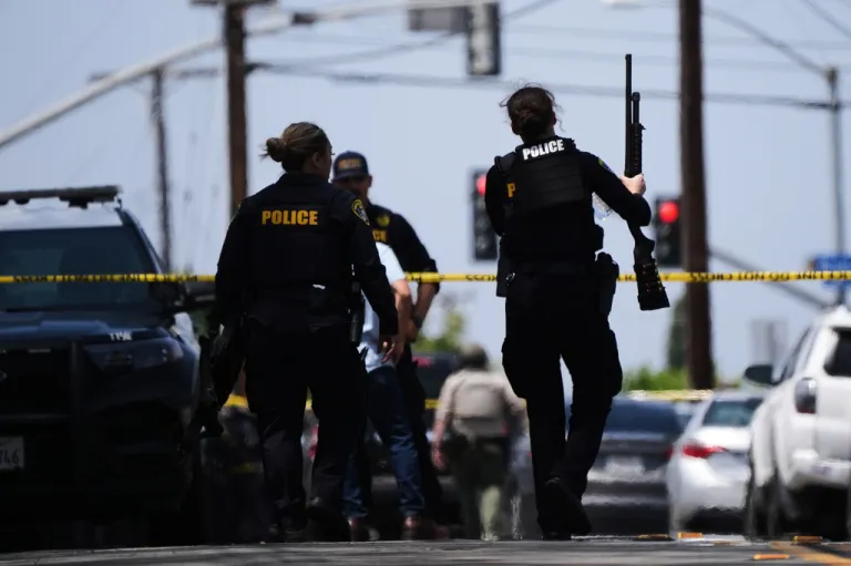 Police on the street in San Diego