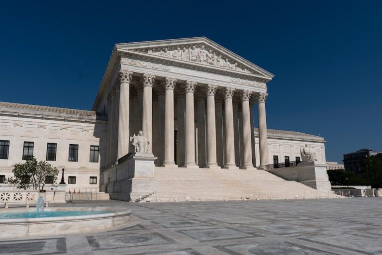 The Supreme Court is seen in Washington, Monday, May 18, 2026. (AP Photo/J. Scott Applewhite)