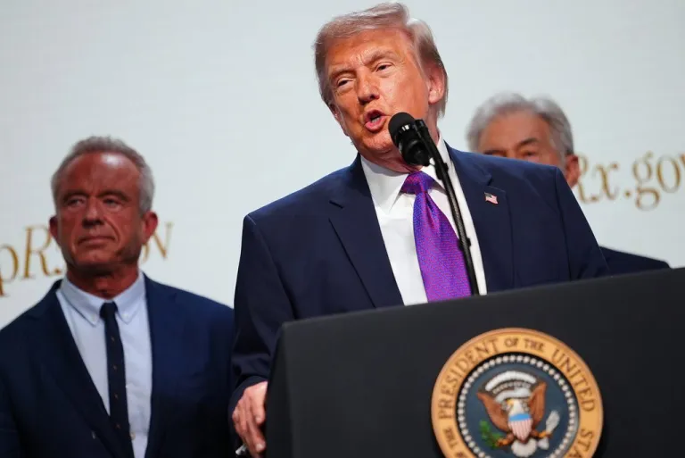 Trump at a drug price event.