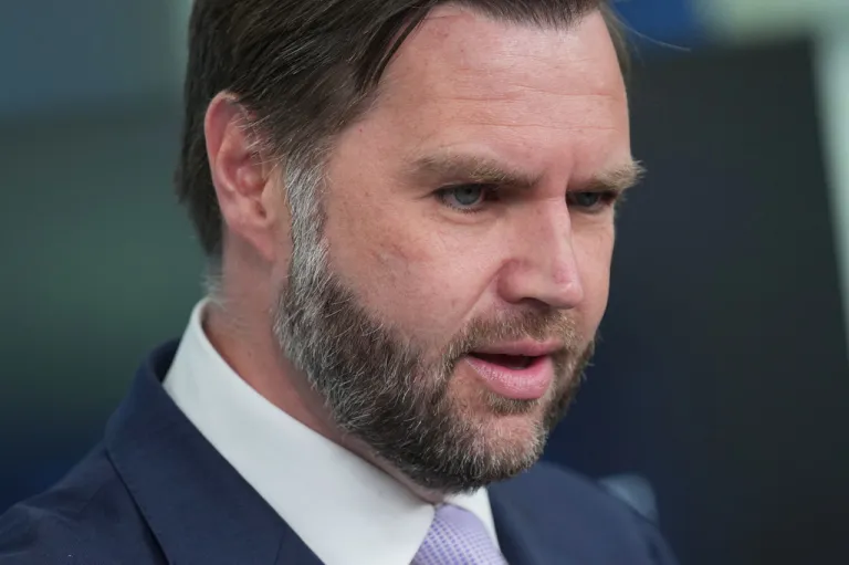 Vice President JD Vance speaks to reporters.