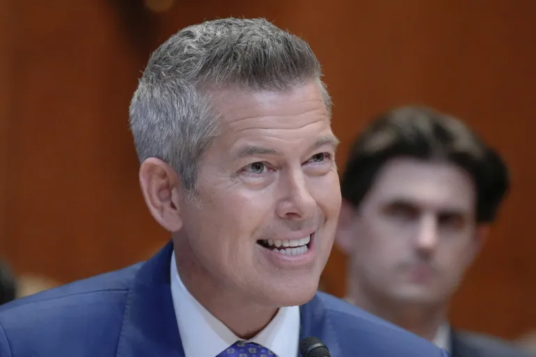 Secretary, Department of Transportation Sean Duffy testifies during a Senate Committee on Appropriations, Subcommittee on Transportation, Housing and Urban Development, and Related Agencies hearing to examine the President's Fiscal Year 2027 Budget Request for the Department of Transportation Tuesday, May 19, 2026, on Capitol Hill in Washington. (AP Photo/Mariam Zuhaib)