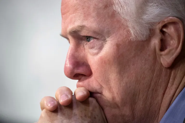 Sen. John Cornyn (R-TX) listens to testimony during a Senate Intelligence Committee hearing on Capitol Hill in Washington, Wednesday, July 25, 2018.