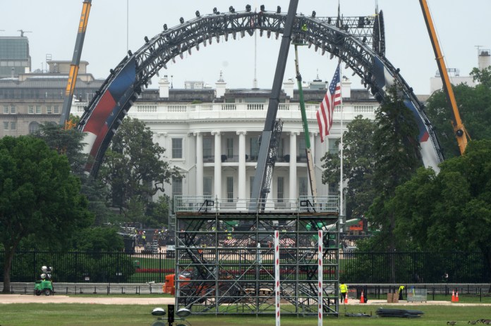 UFC fighting ring on the South Lawn of the White House