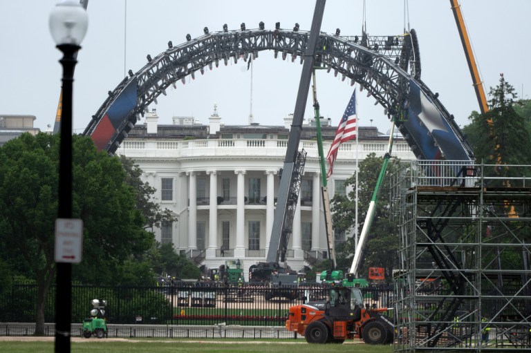 UFC fighting ring on the South Lawn of the White House