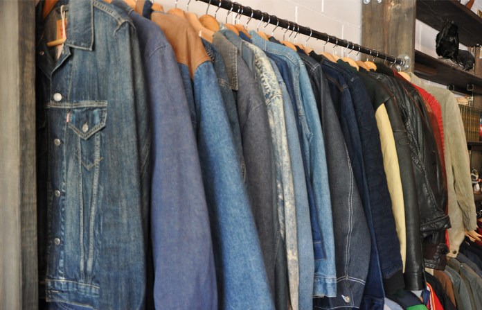 A selection of vintage apparel from Union Overall Company. (Photo courtesy of Farahn Morgan)