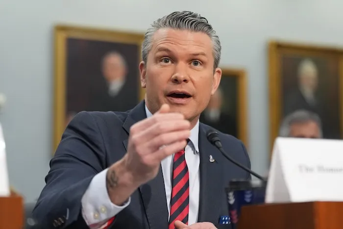War Secretary Pete Hegseth testifies at a House Appropriations subcommittee budget hearing for the Department of Defense, Tuesday, May 12, 2026, in Washington.