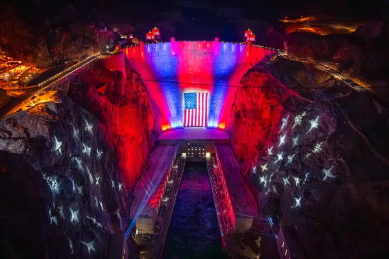 Hoover Dam light installation.
