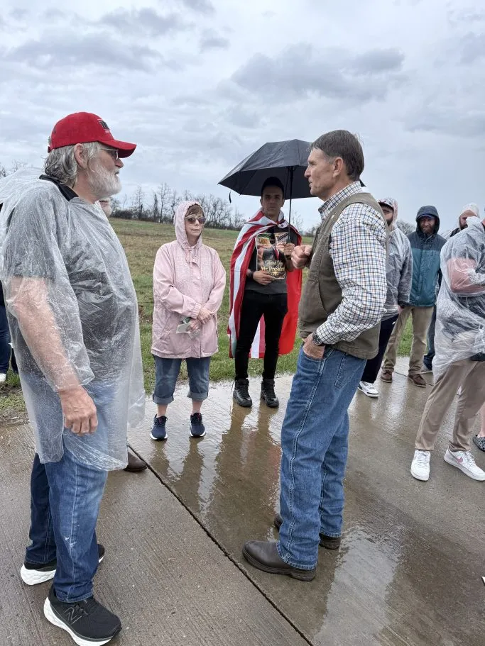 Ed Gallrein speaking with voters.