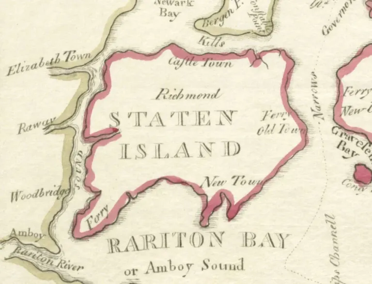 A 1775 map of Staten Island.