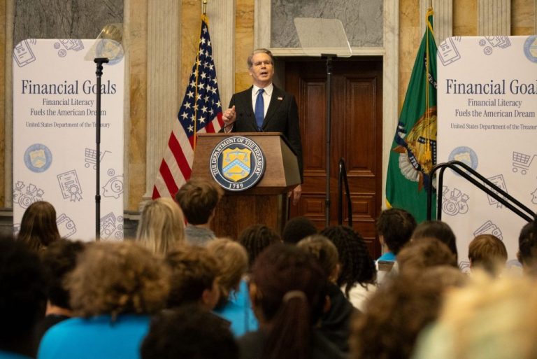 Scott Bessent at a podium