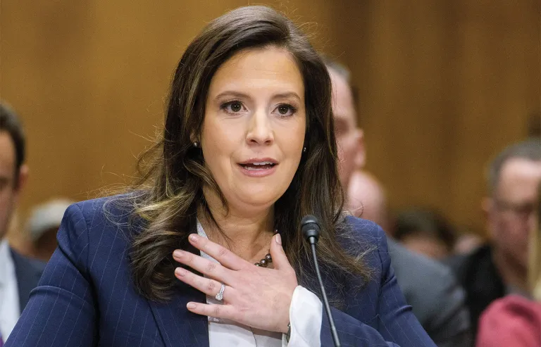 Rep. Elise Stefanik (R-NY) speaks on Capitol Hill. (Rod Lamkey, Jr./AP)